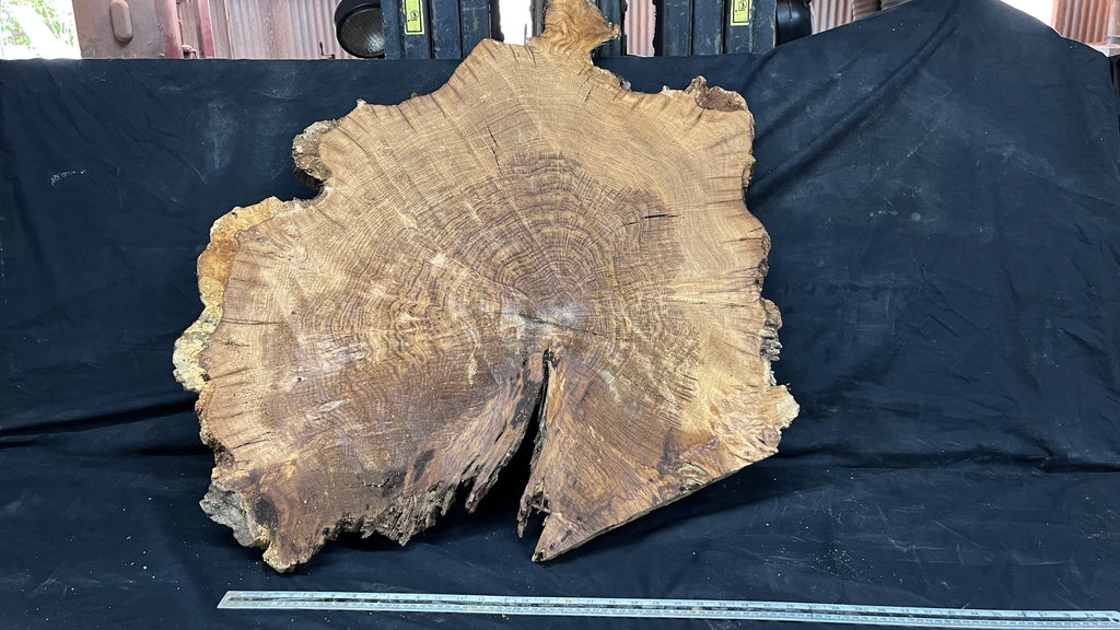 Brown Oak cookie, coffee table. craft wood, 885 L x 687 W x 44 D mm     (mf597)