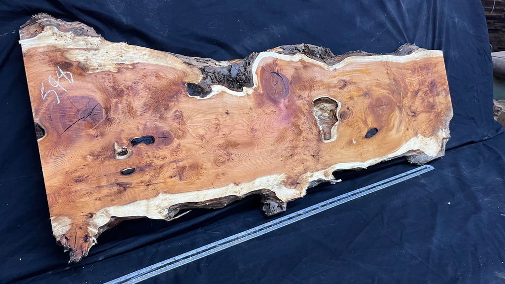Pippy Yew coffee table top, hardwood, slab, board, 1236 L x 475 W x 42 D mm    (598)