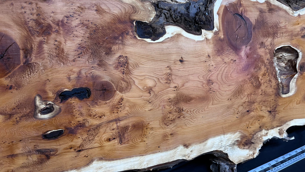 Pippy Yew coffee table top, hardwood, slab, board, 1236 L x 475 W x 42 D mm    (598)