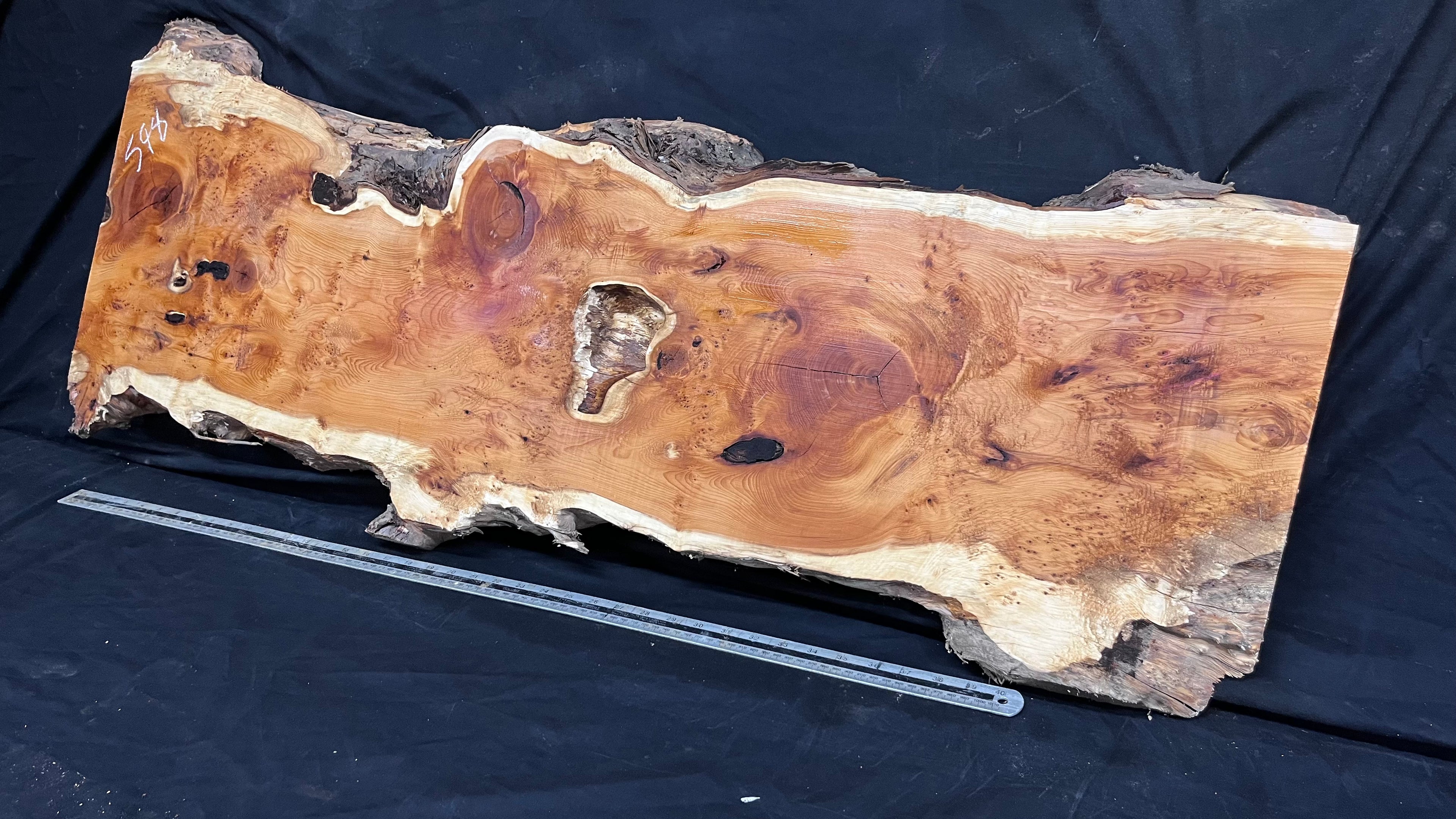 Pippy Yew coffee table top, hardwood, slab, board, 1236 L x 475 W x 42 D mm    (598)