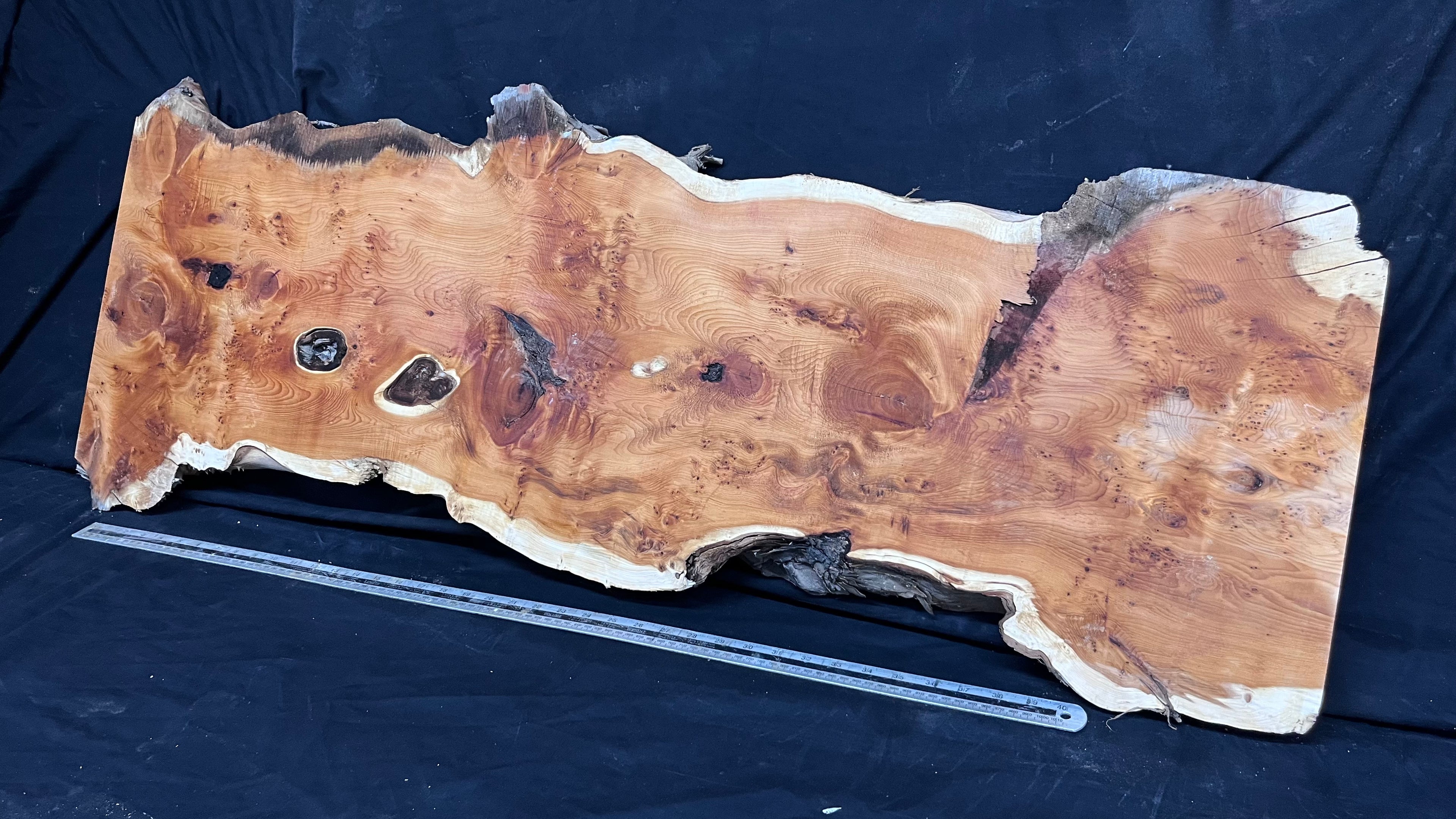 Pippy Yew coffee table top, hardwood, slab, board, 1236 L x 475 W x 42 D mm    (598)