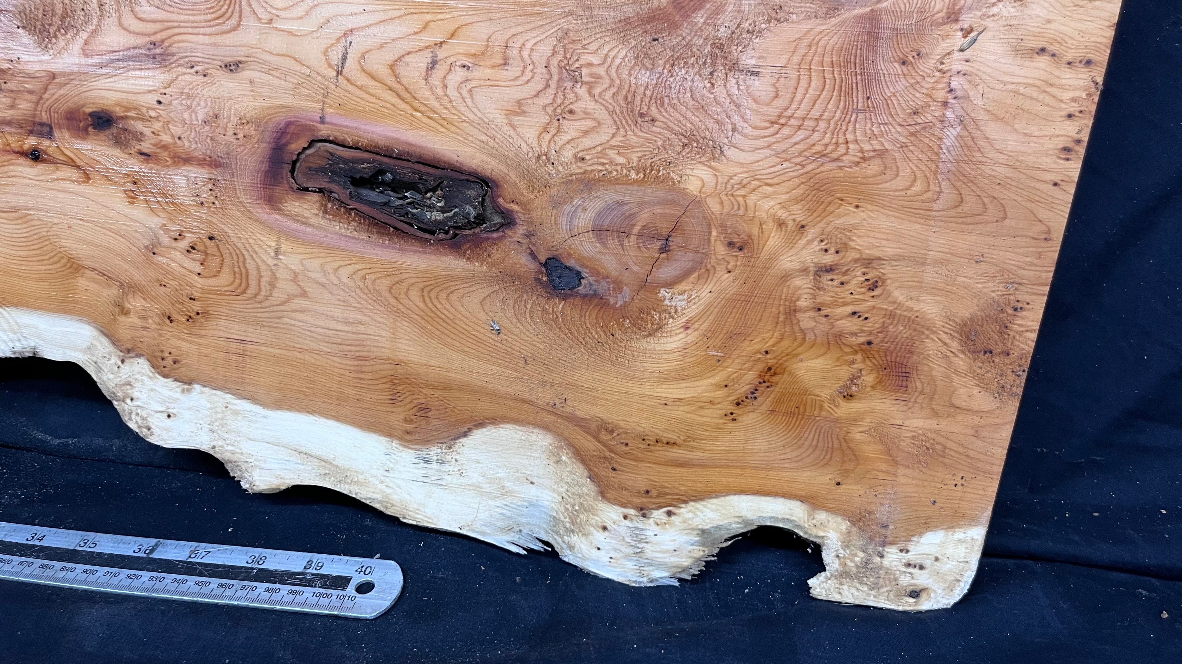 Pippy Yew coffee table top, hardwood, slab, board, 1342 L x 336 W x 42 D mm    (599)