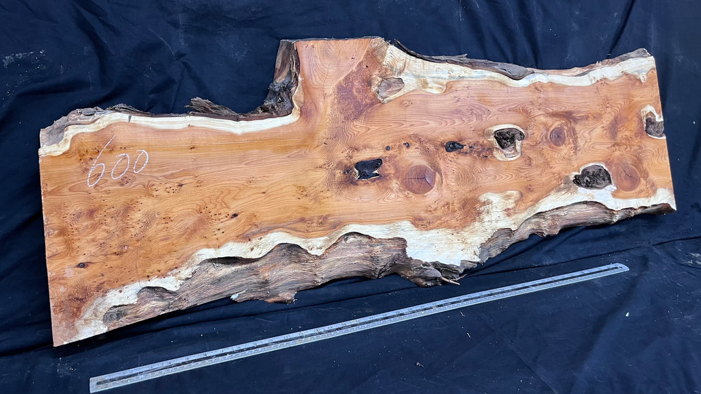 Pippy Yew coffee table top, hardwood, slab, board, 1262 L x 465 W x 43 D mm    (600)