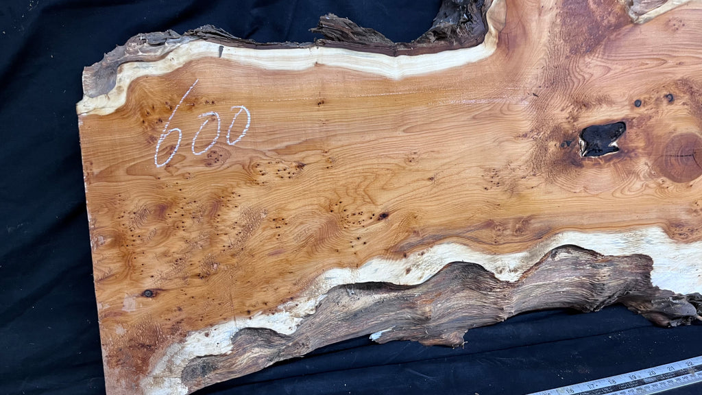 Pippy Yew coffee table top, hardwood, slab, board, 1262 L x 465 W x 43 D mm    (600)