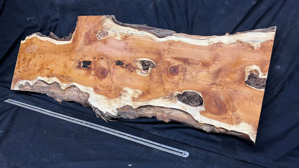 Pippy Yew coffee table top, hardwood, slab, board, 1262 L x 465 W x 43 D mm    (600)