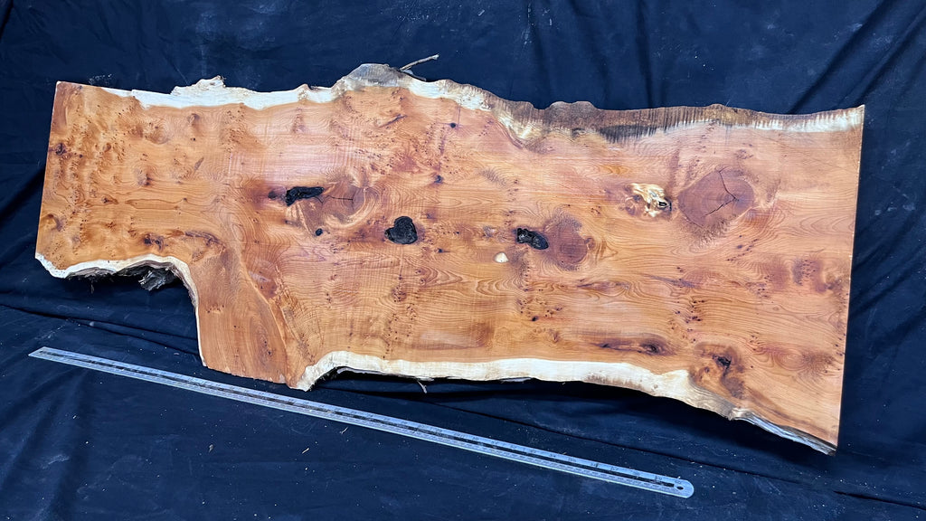 Pippy Yew coffee table top, hardwood, slab, board, 1262 L x 465 W x 43 D mm    (600)