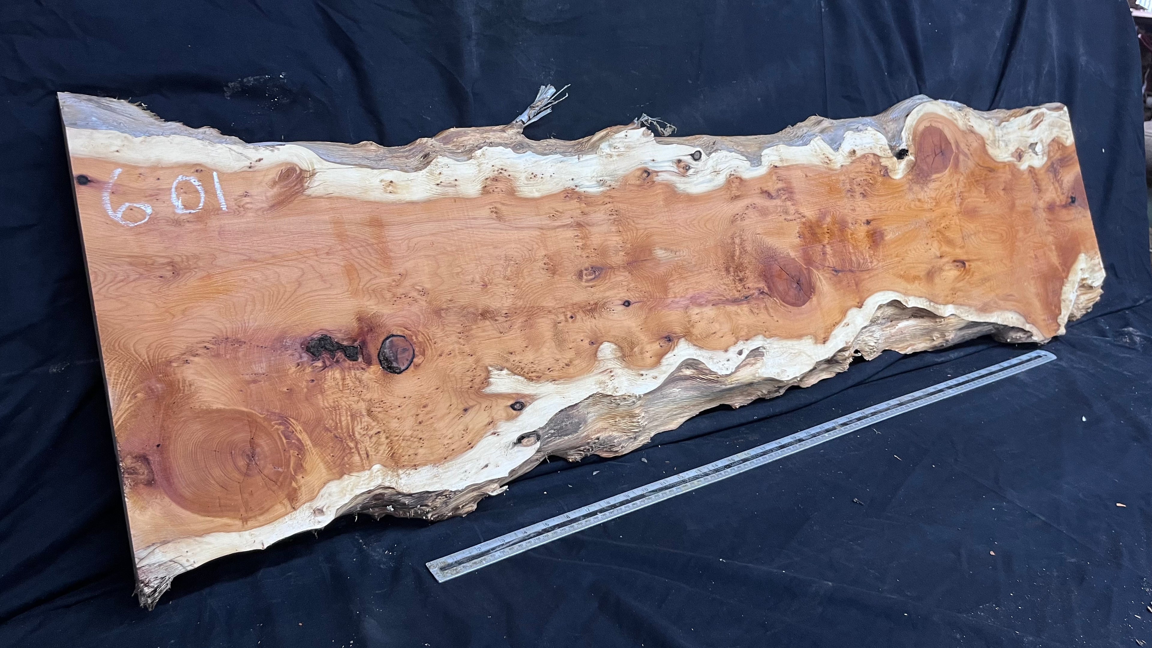 Pippy Yew coffee table top, hardwood, slab, board, 1262 L x 465 W x 43 D mm    (600)