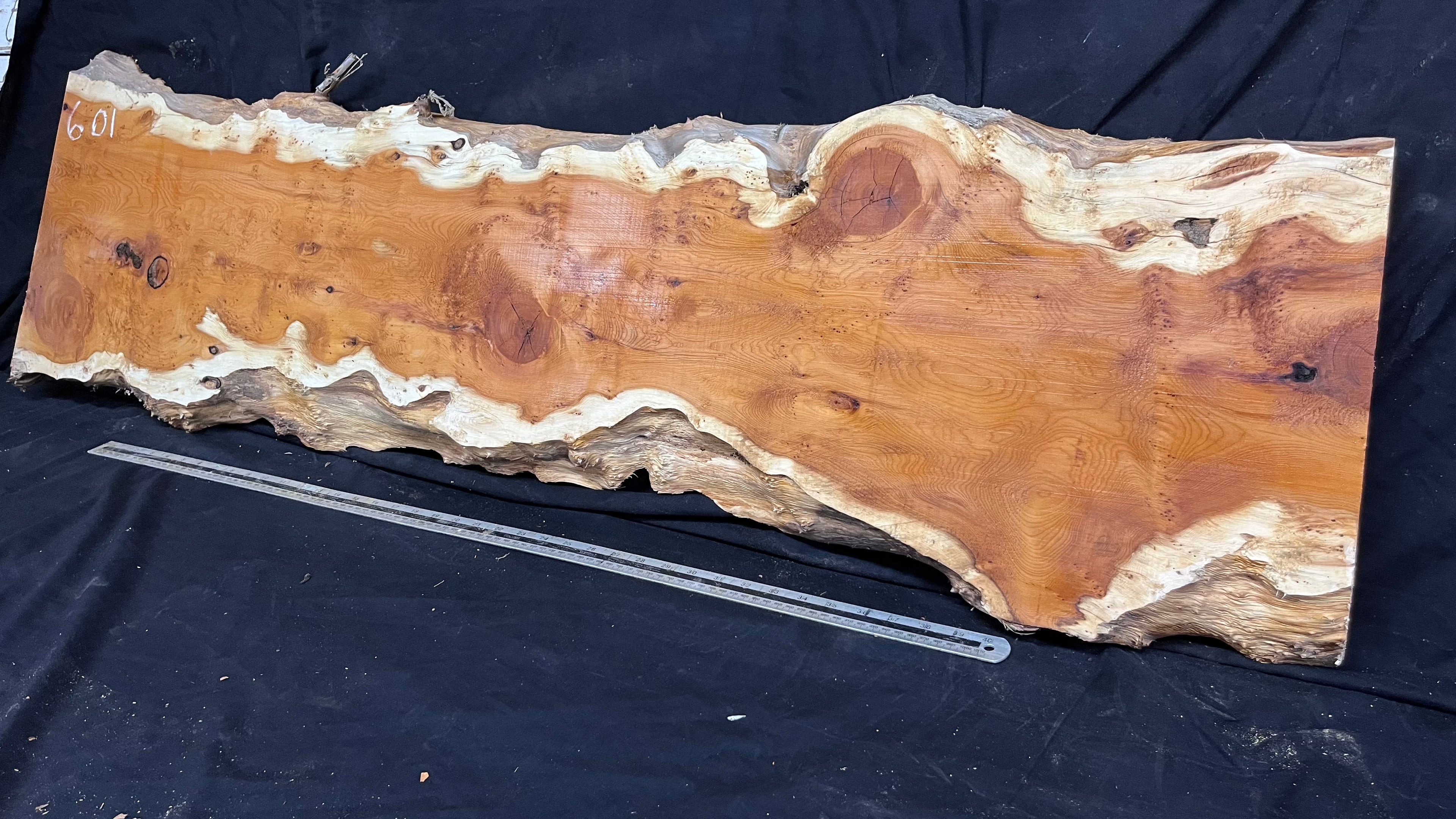 Pippy Yew coffee table top, hardwood, slab, board, 1262 L x 465 W x 43 D mm    (600)