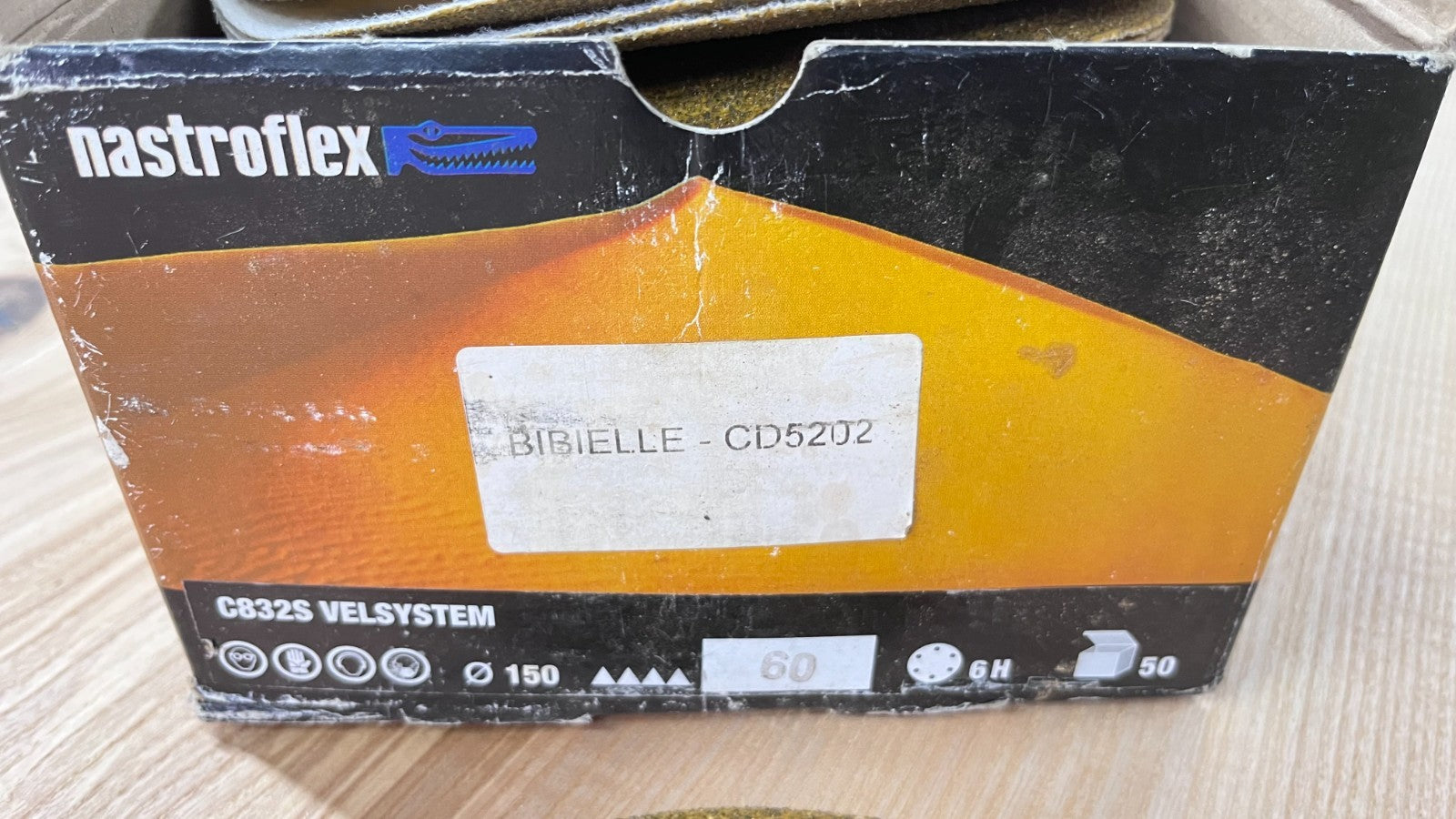 Nastroflex C832S Sanding Discs 150mm Grit P60 6 Hole Box Of 50
