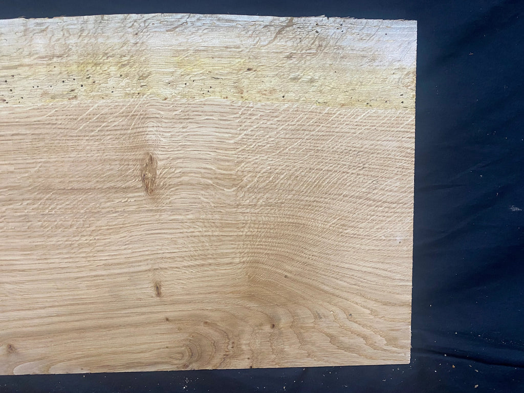 Solid oak plank, shelf, board 516 L x 304 W x 14 D mm (mf377)