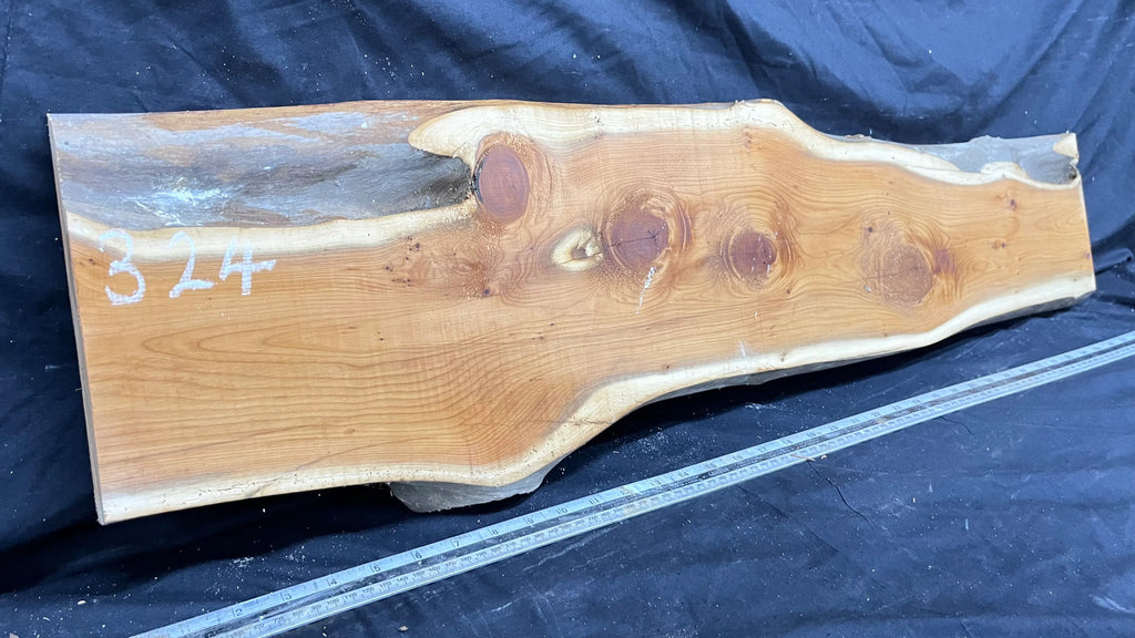 Hardwood yew, slab, board 971 L x 261 W x 37 D mm (324)