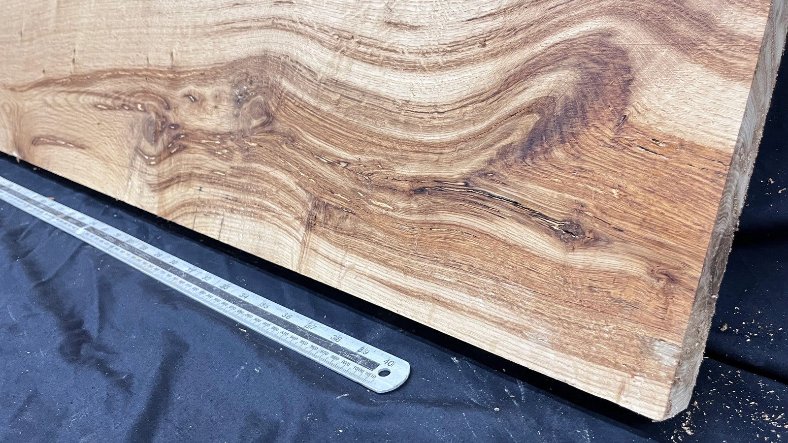 Oak plank, floating shelf, board 1257 L x 280 W x 48 D mm (301)