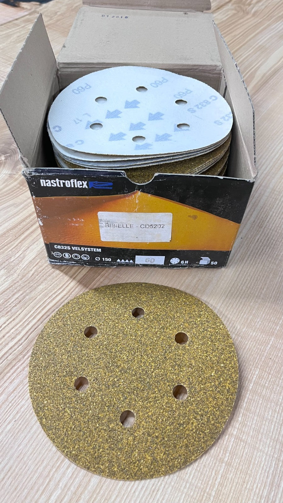 Nastroflex C832S Sanding Discs 150mm Grit P60 6 Hole Box Of 50