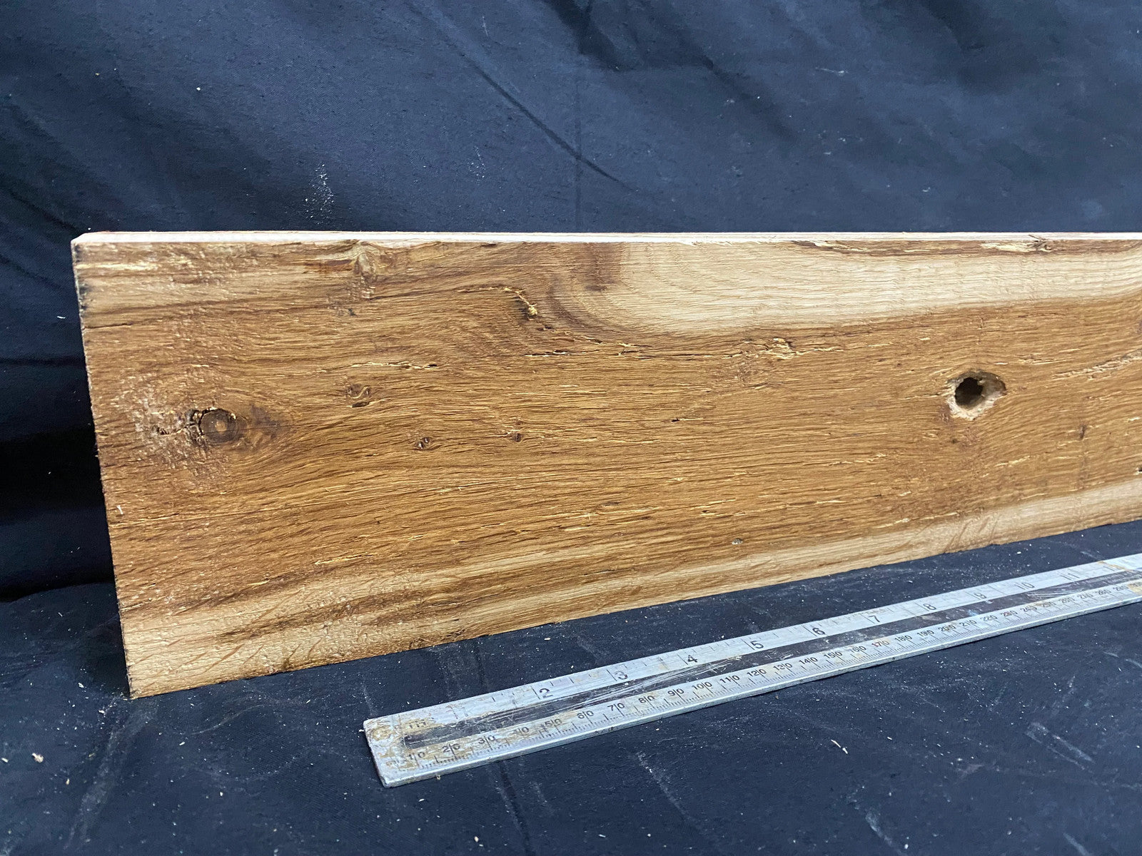 Oak plank, floating shelf, board 1138 L x 134 W x 47 D mm (353)
