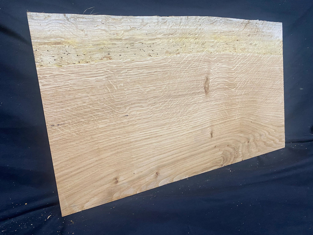 Solid oak plank, shelf, board 516 L x 304 W x 14 D mm (mf377)