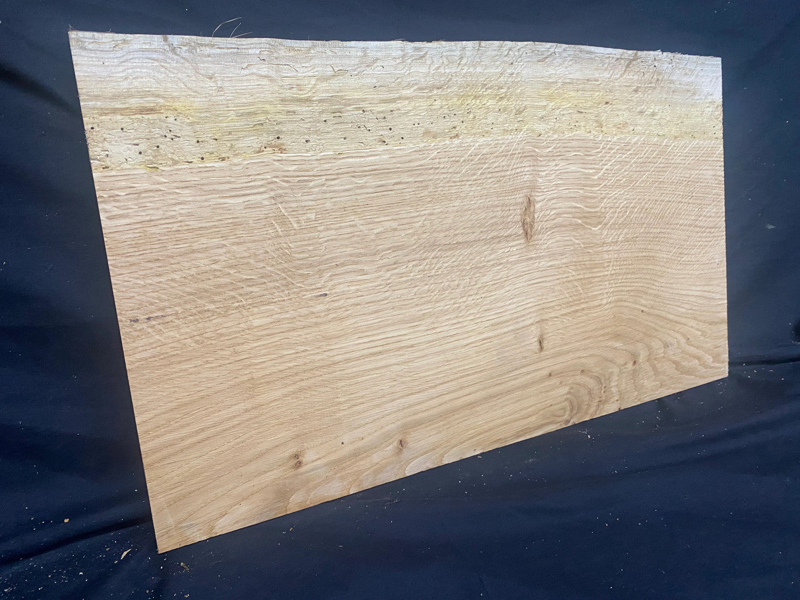 Solid oak plank, shelf, board 516 L x 304 W x 14 D mm (mf377)