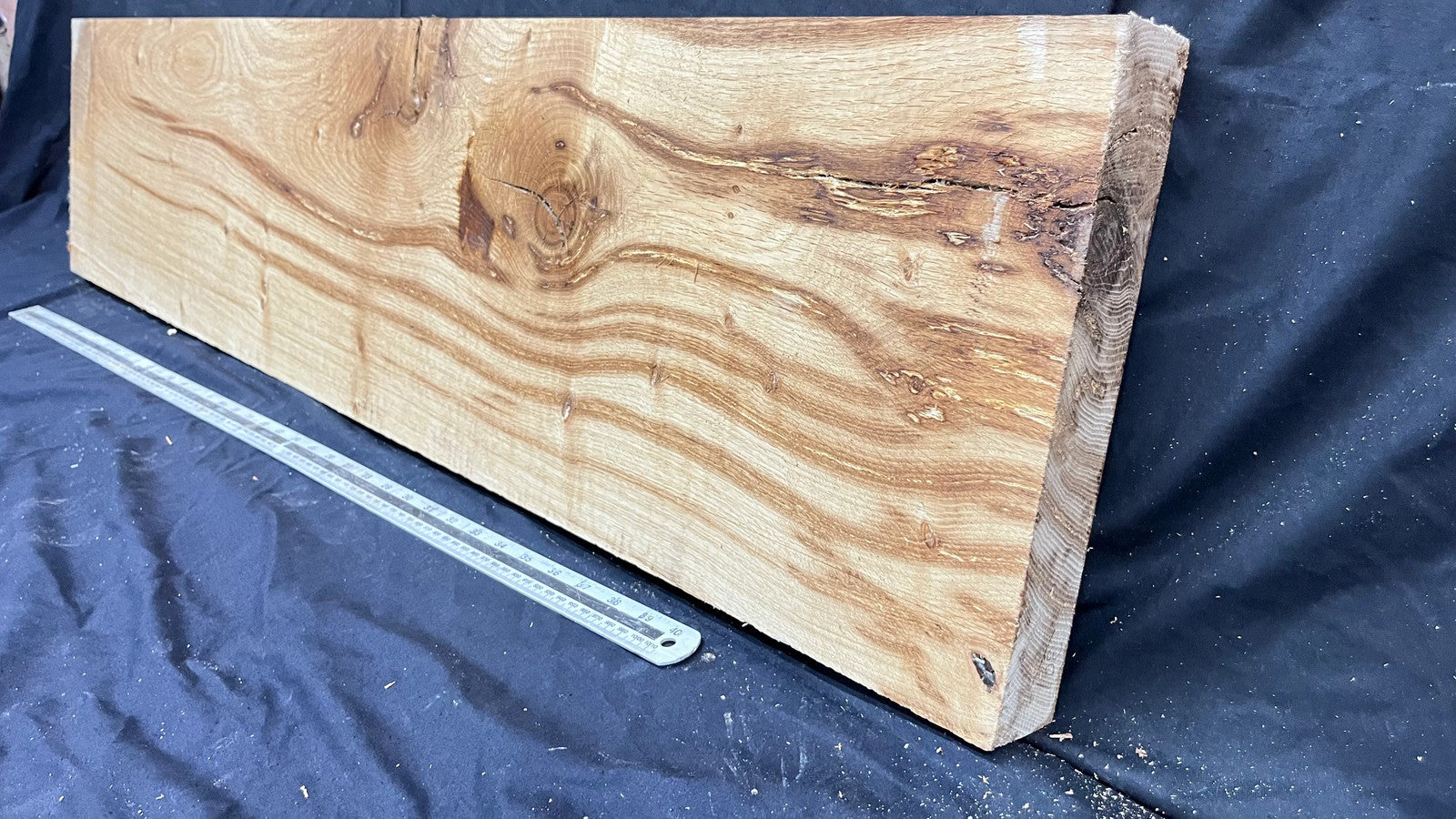 Oak plank, floating shelf, board 1257 L x 280 W x 48 D mm (301)