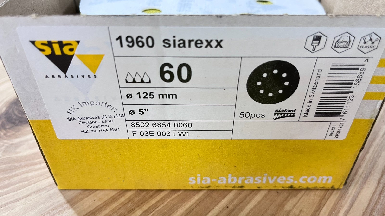 Sia 1960 siarexx cut 125 mm P60,  50pcs
