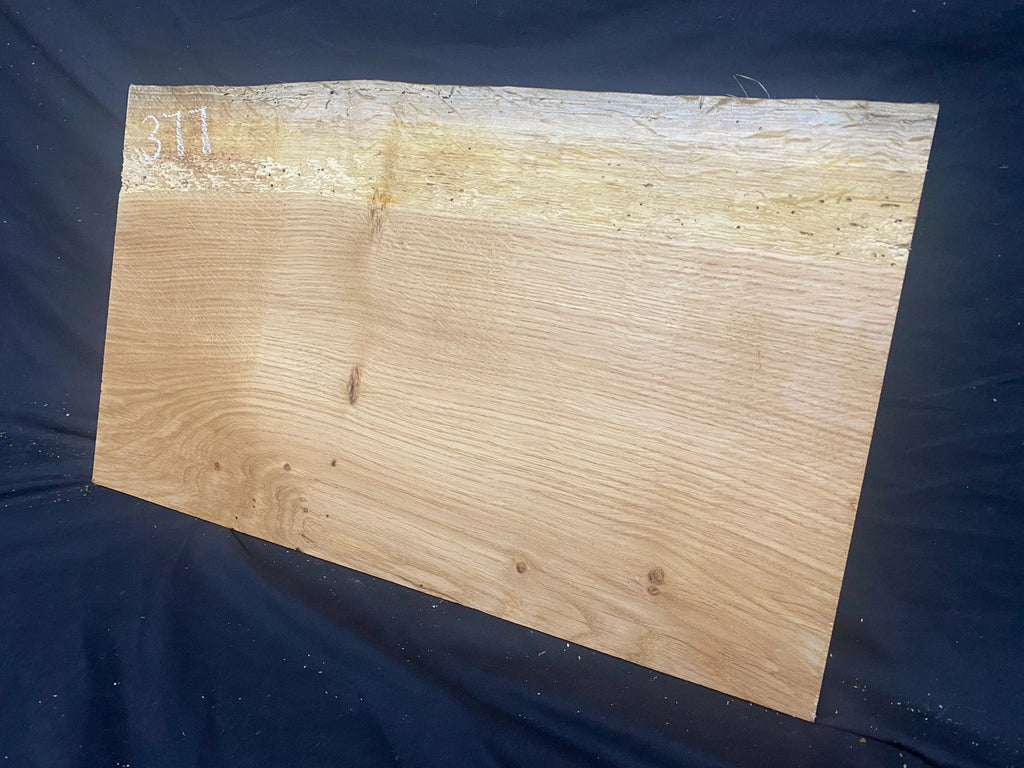 Solid oak plank, shelf, board 516 L x 304 W x 14 D mm (mf377)