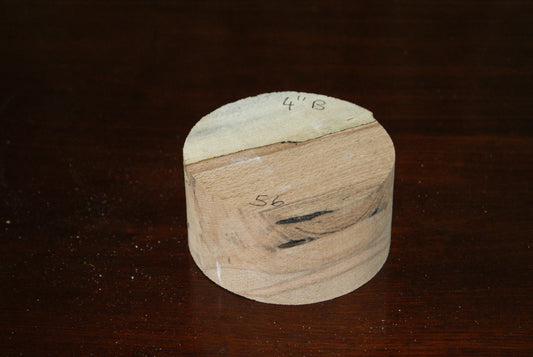 B Grade 4 x 2" spalted beech wood turning blank  (056)