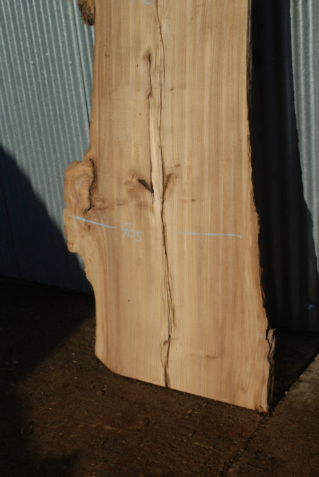 Large Elm Slab Kiln Dried 2755 L x 905 - 604 W x 40 D mm   (274) elm