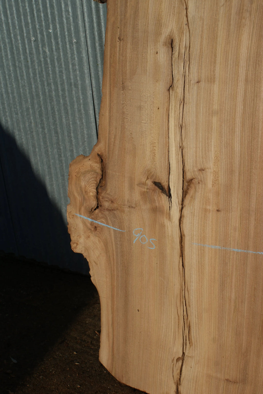 Large Elm Slab Kiln Dried 2755 L x 905 - 604 W x 40 D mm   (274) elm