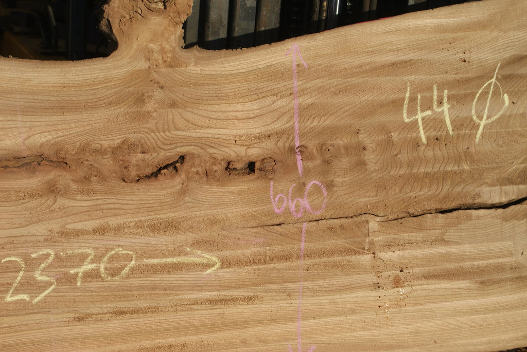 Burr Elm Slab, Kiln Dried 2370 L x 1010 - 585 W x 44 D mm   (289) elm