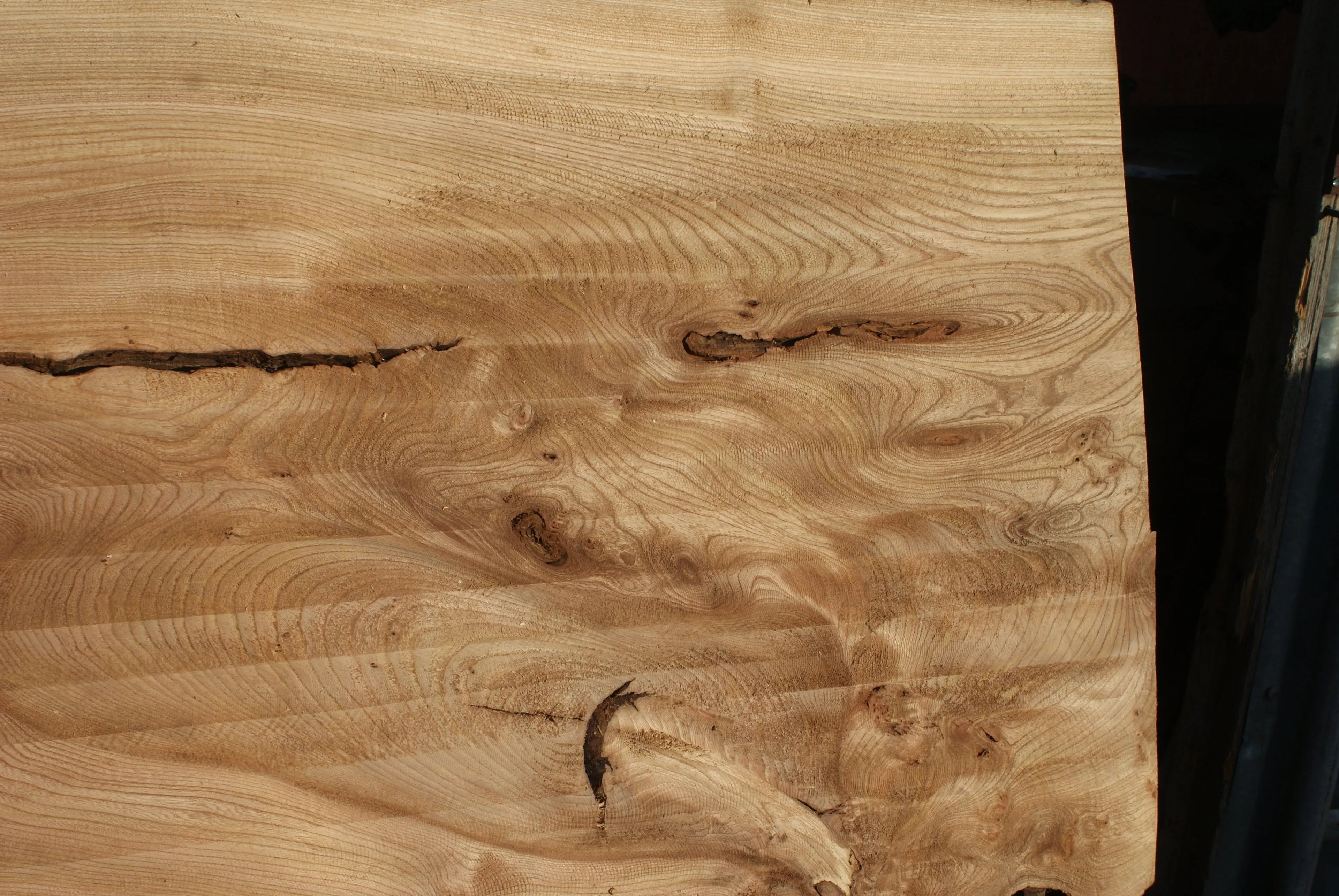 Burr Elm Slab, Kiln Dried 2370 L x 1010 - 585 W x 44 D mm   (289) elm