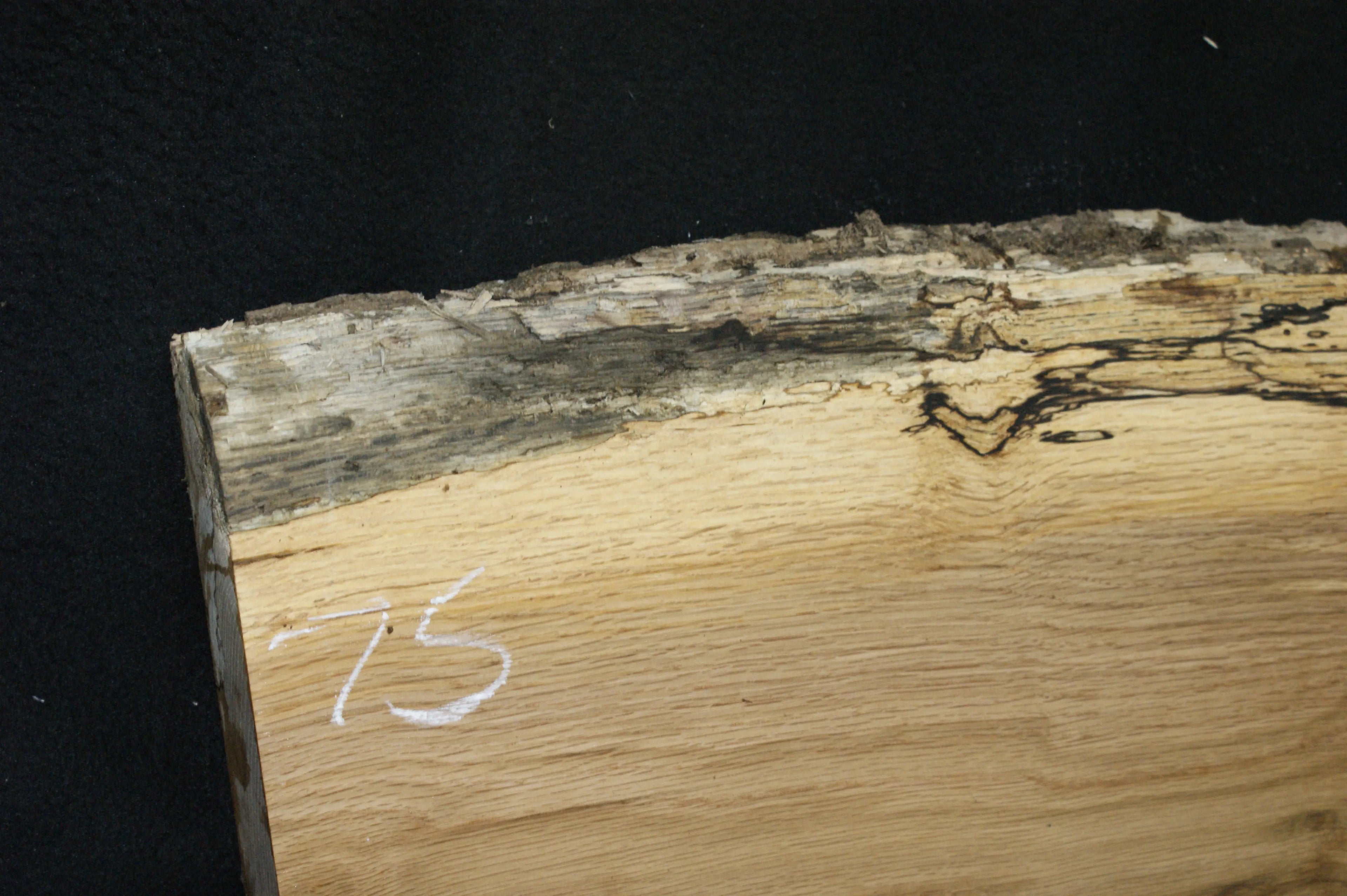 (75) SPALTED TURKEY OAK, 1009 L x 255 W x 45 D mm, RUSTIC HARDWOOD, CRAFTS, SHELVING Oak & Burr Oak