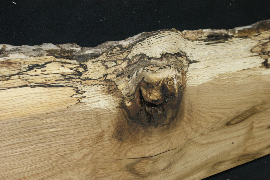 (75) SPALTED TURKEY OAK, 1009 L x 255 W x 45 D mm, RUSTIC HARDWOOD, CRAFTS, SHELVING Oak & Burr Oak