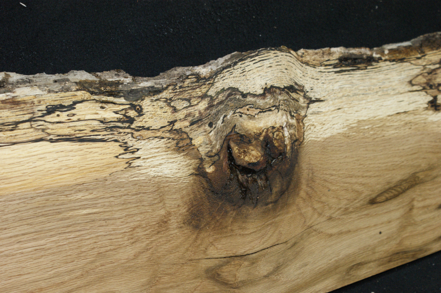 (75) SPALTED TURKEY OAK, 1009 L x 255 W x 45 D mm, RUSTIC HARDWOOD, CRAFTS, SHELVING