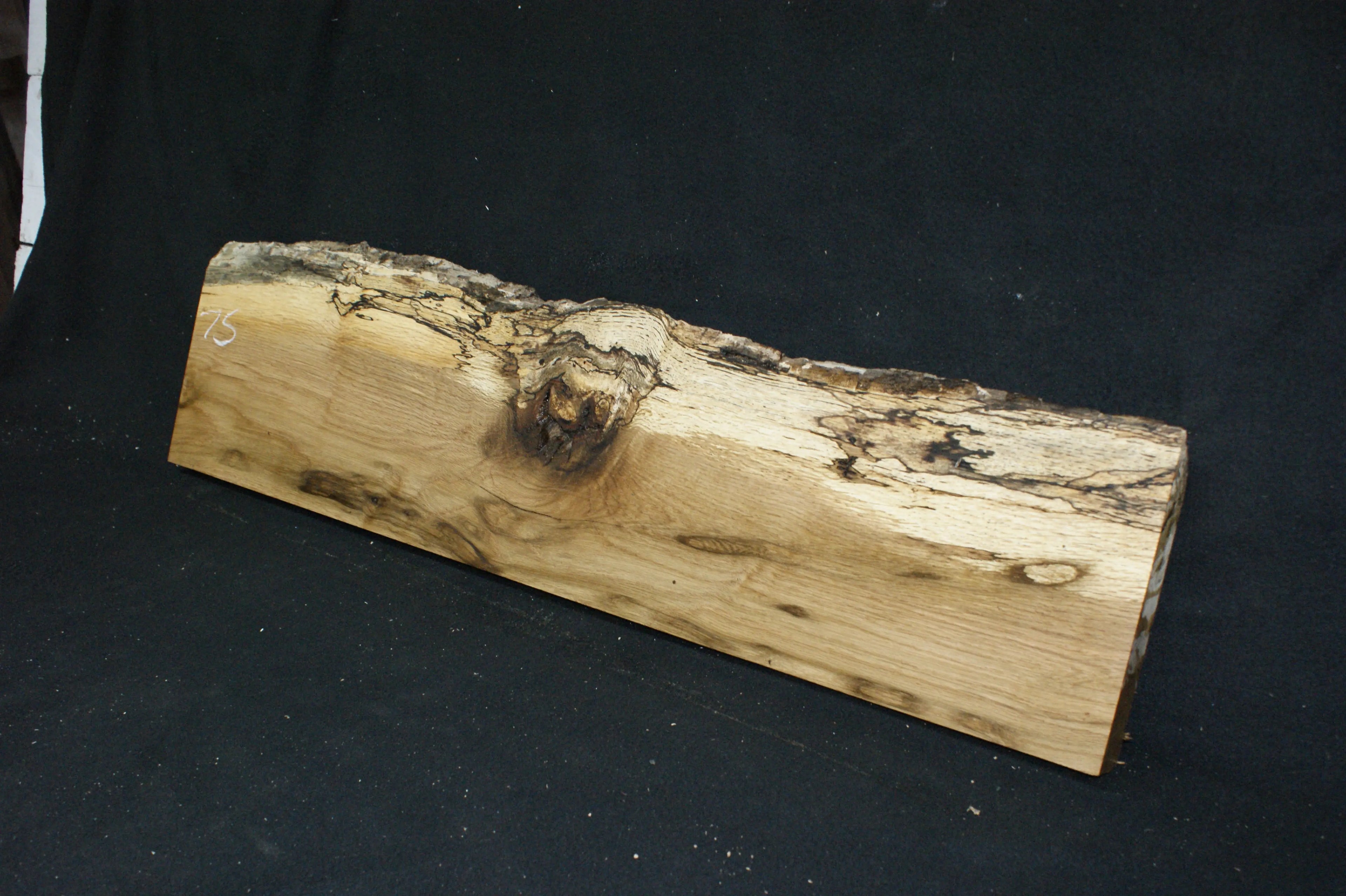 (75) SPALTED TURKEY OAK, 1009 L x 255 W x 45 D mm, RUSTIC HARDWOOD, CRAFTS, SHELVING Oak & Burr Oak