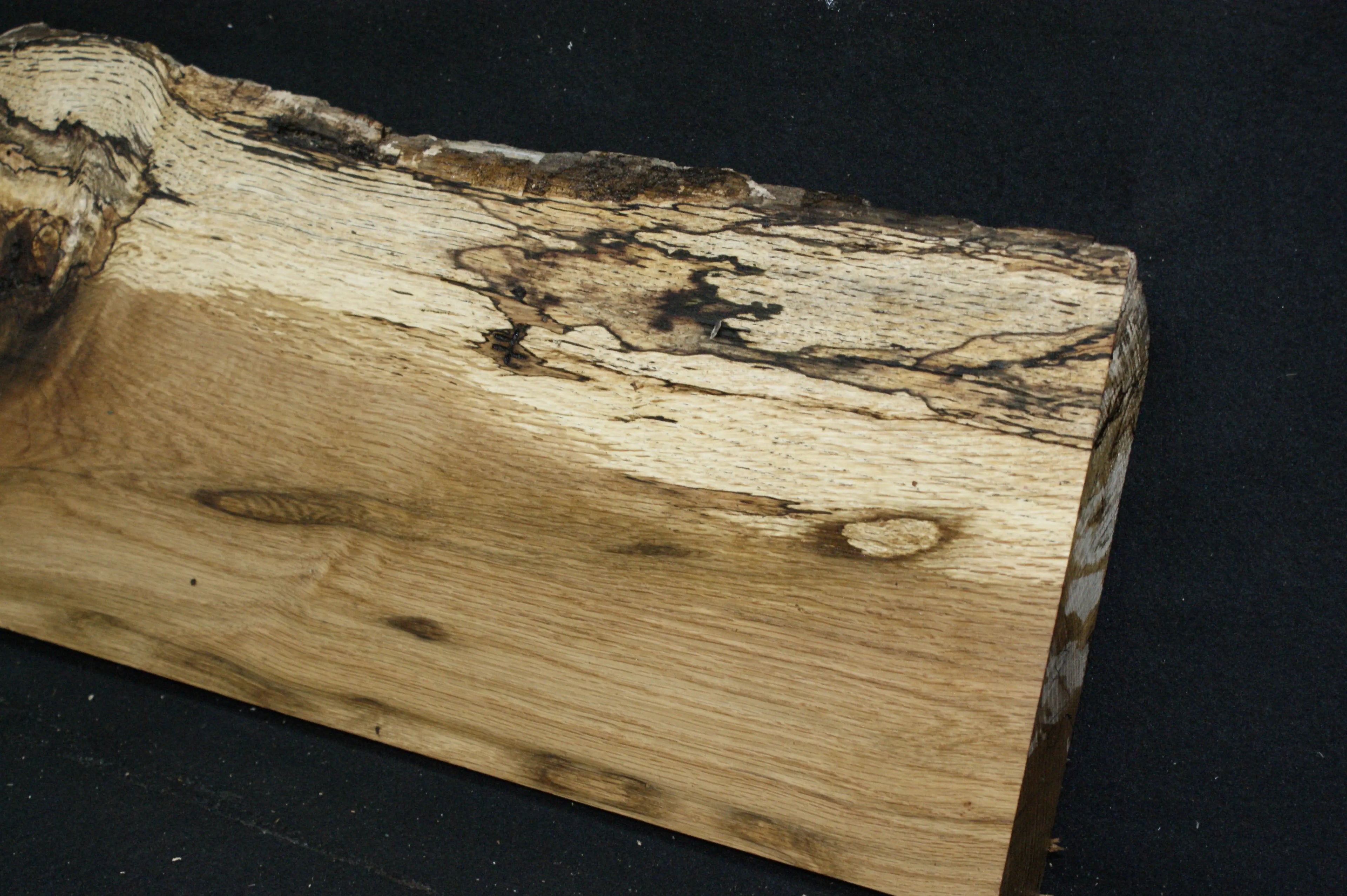 (75) SPALTED TURKEY OAK, 1009 L x 255 W x 45 D mm, RUSTIC HARDWOOD, CRAFTS, SHELVING Oak & Burr Oak
