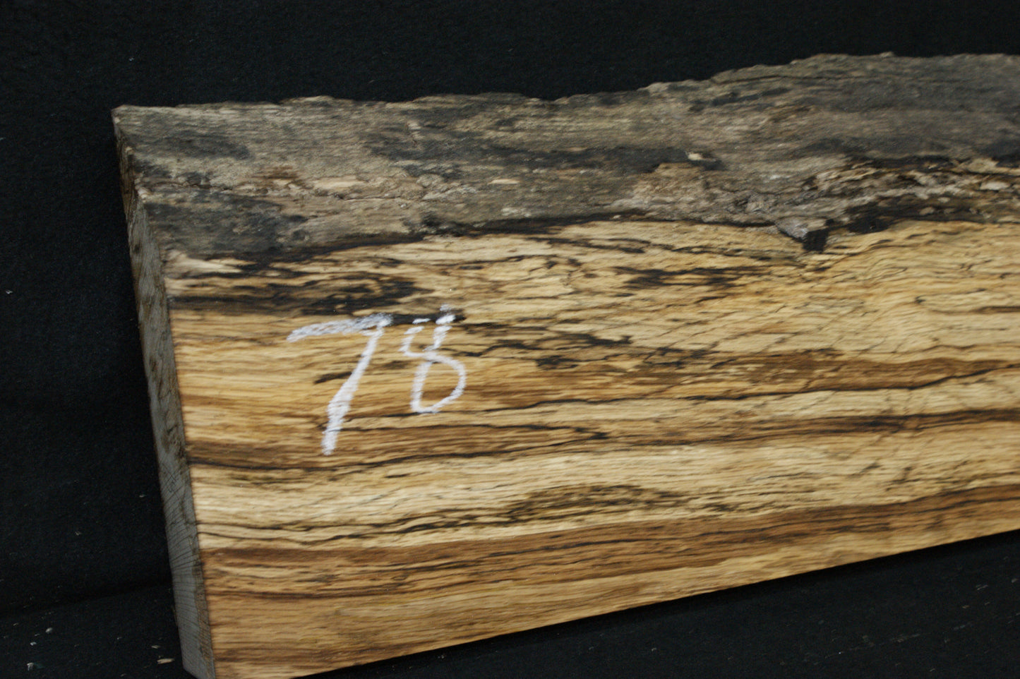 (78) SPALTED TURKEY OAK, 1003 L x 235 W x 45 D mm RUSTIC HARDWOOD, CRAFTS, SHELVING