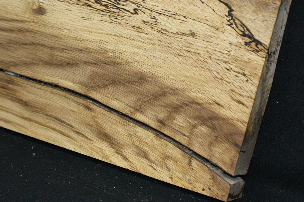 (83) SPALTED TURKEY OAK, 780 L x 310 W x 45 D mm RUSTIC HARDWOOD, CRAFTS, SHELVING Oak & Burr Oak