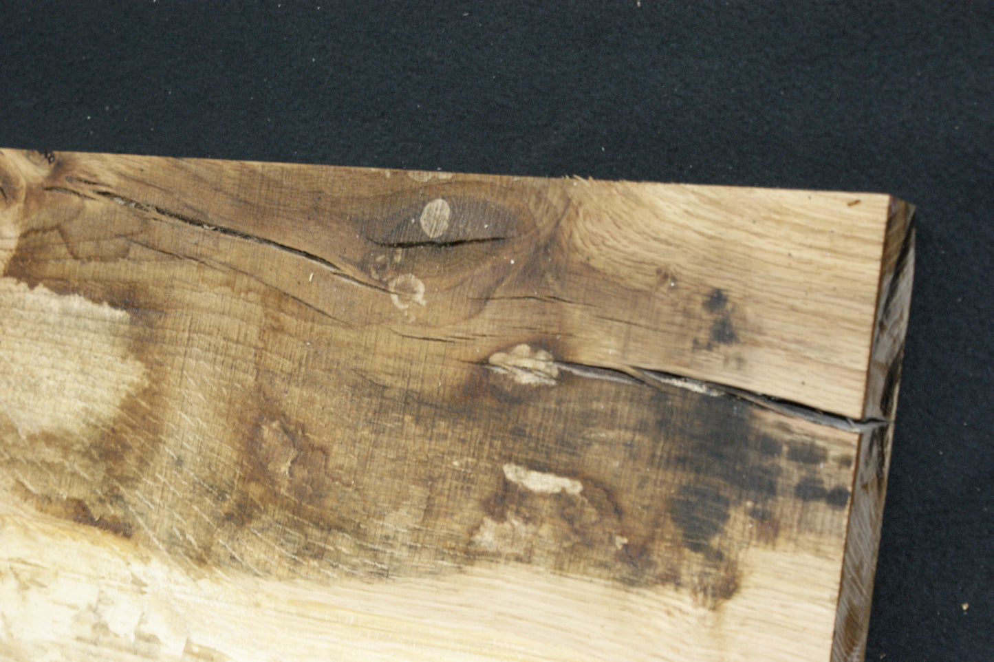 (88) SPALTED TURKEY OAK, 740 L x 380 W x 45 D mm RUSTIC HARDWOOD, CRAFTS, SHELVING