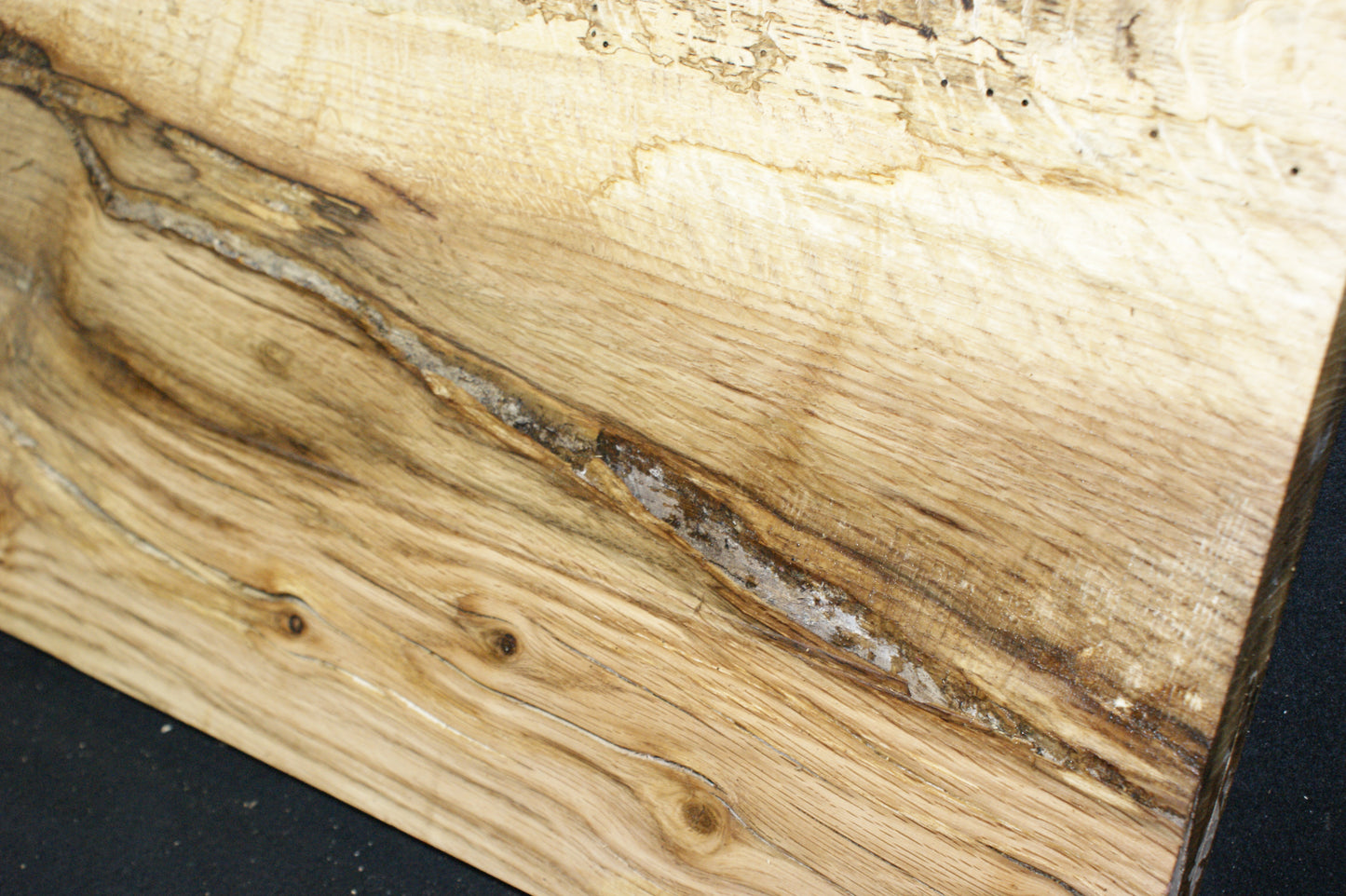 (90) SPALTED TURKEY OAK, 920 L x 355 W x 45 D mm RUSTIC HARDWOOD, CRAFTS, SHELVING