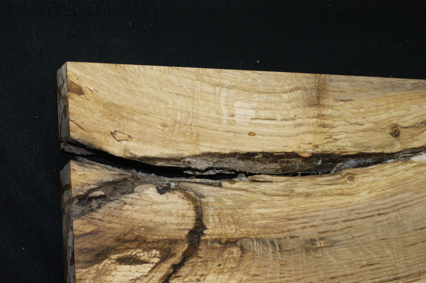 (90) SPALTED TURKEY OAK, 920 L x 355 W x 45 D mm RUSTIC HARDWOOD, CRAFTS, SHELVING