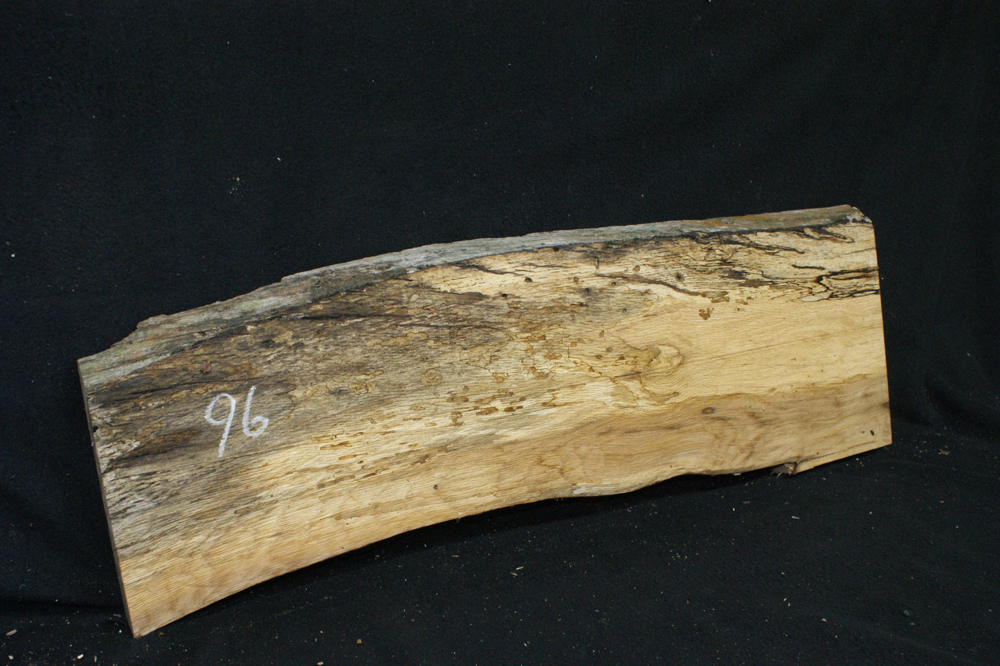 (96) SPALTED TURKEY OAK, 870 L x 290 W x 45 D mm RUSTIC HARDWOOD, CRAFTS, SHELVING