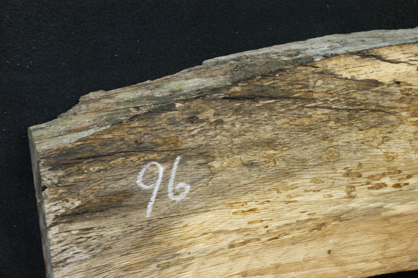 (96) SPALTED TURKEY OAK, 870 L x 290 W x 45 D mm RUSTIC HARDWOOD, CRAFTS, SHELVING