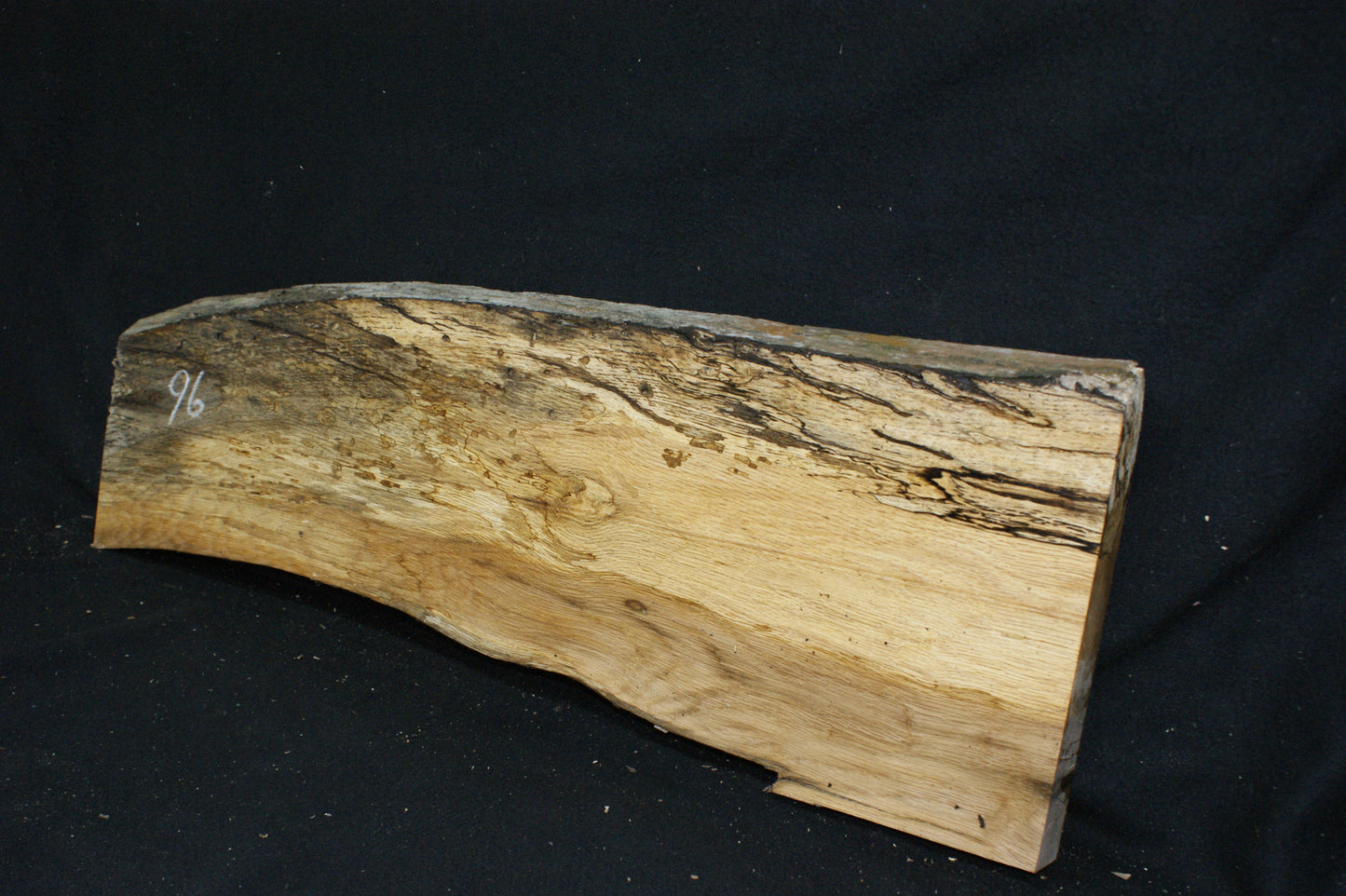 (96) SPALTED TURKEY OAK, 870 L x 290 W x 45 D mm RUSTIC HARDWOOD, CRAFTS, SHELVING