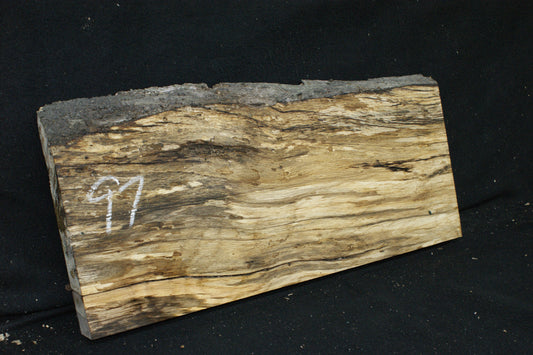 (97) SPALTED TURKEY OAK, 590 L x 275 W x 45 D mm RUSTIC HARDWOOD, CRAFTS, SHELVING