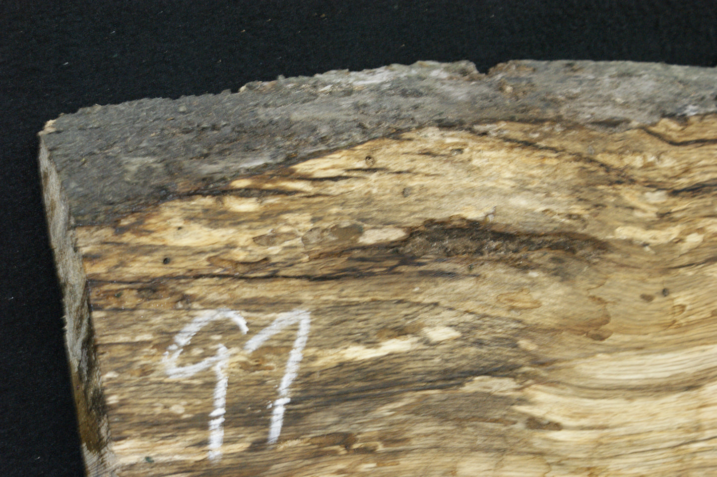 (97) SPALTED TURKEY OAK, 590 L x 275 W x 45 D mm RUSTIC HARDWOOD, CRAFTS, SHELVING