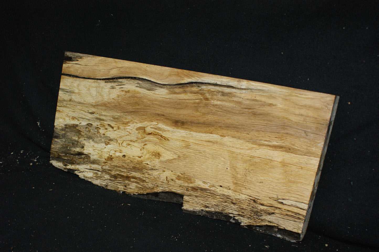 (97) SPALTED TURKEY OAK, 590 L x 275 W x 45 D mm RUSTIC HARDWOOD, CRAFTS, SHELVING