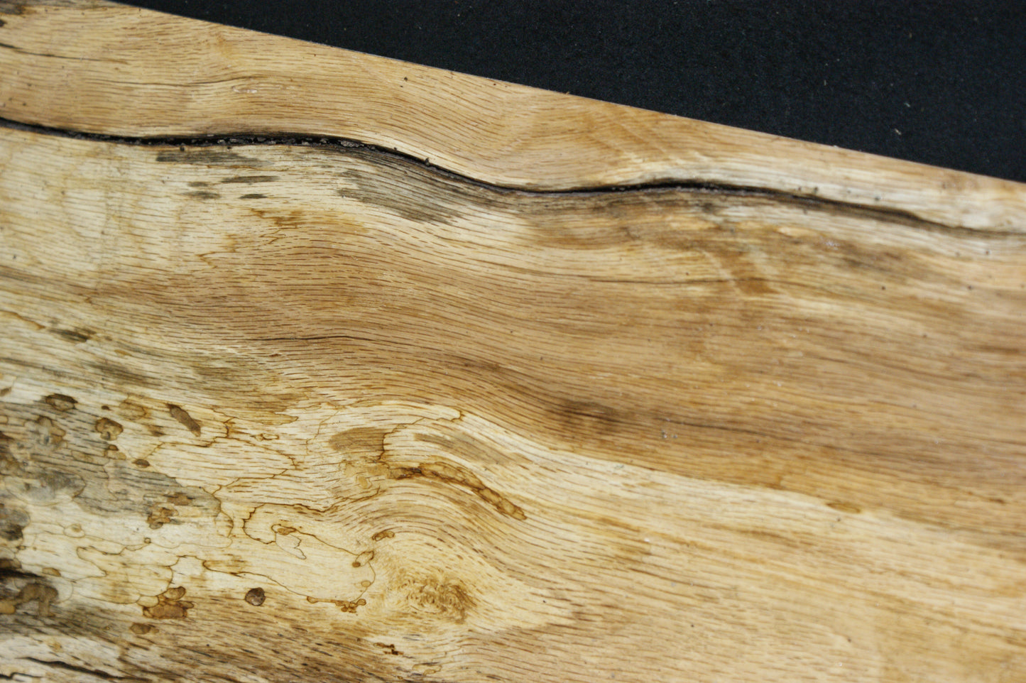 (97) SPALTED TURKEY OAK, 590 L x 275 W x 45 D mm RUSTIC HARDWOOD, CRAFTS, SHELVING