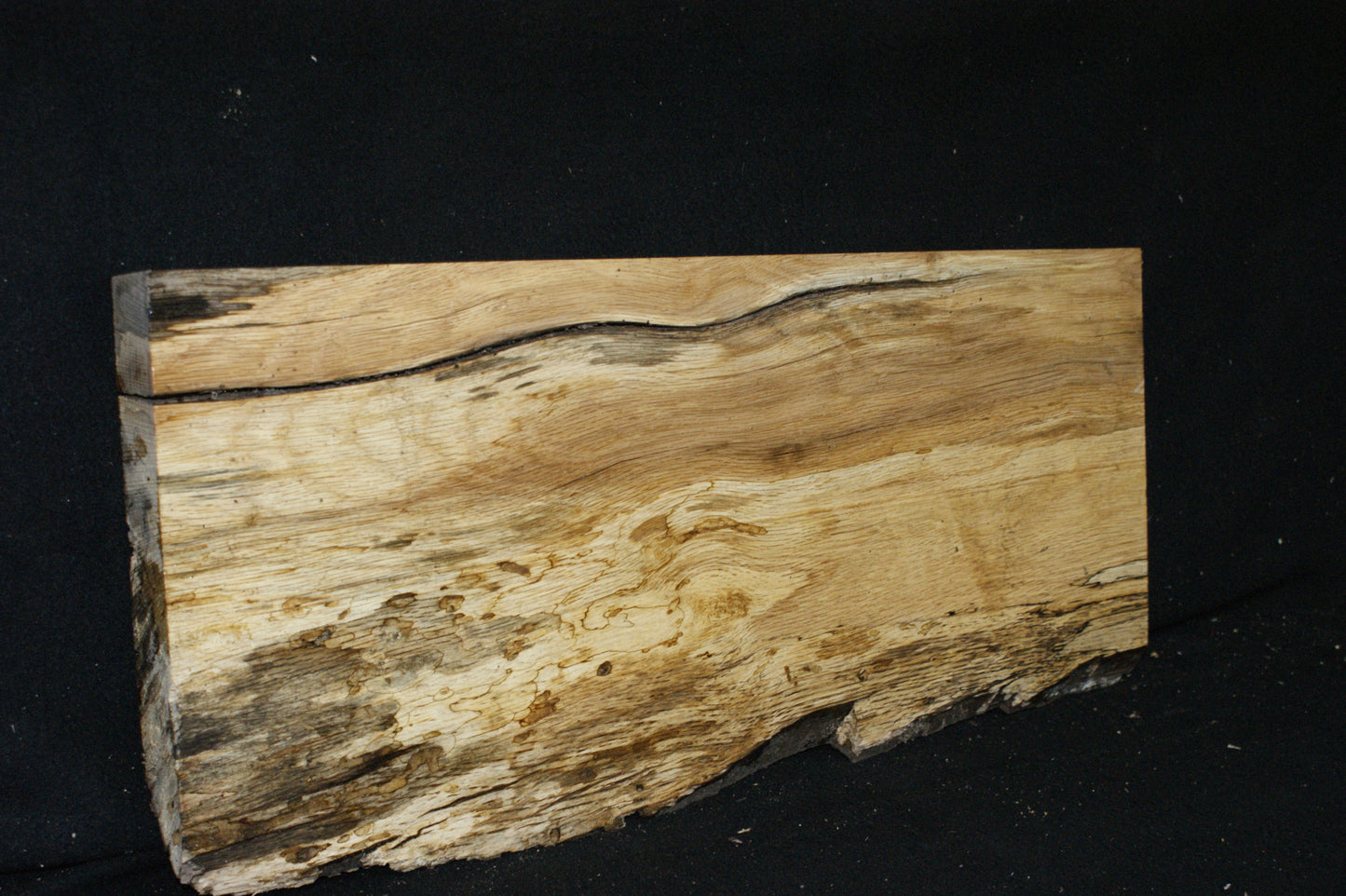 (97) SPALTED TURKEY OAK, 590 L x 275 W x 45 D mm RUSTIC HARDWOOD, CRAFTS, SHELVING