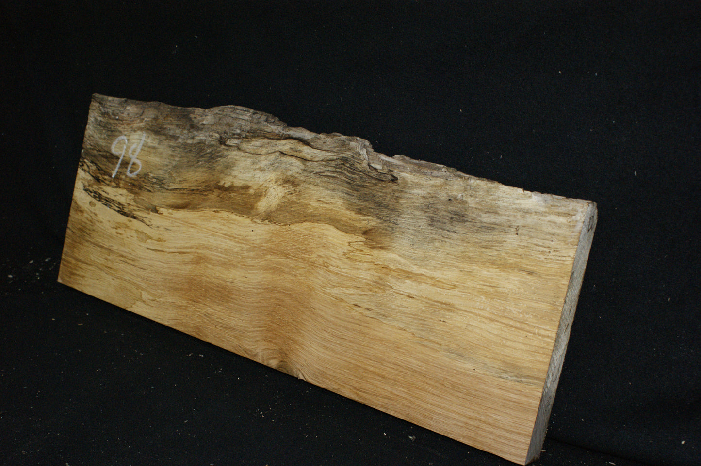 (98) SPALTED TURKEY OAK, 686 L x 265 W x 45 D mm RUSTIC HARDWOOD, CRAFTS, SHELVING