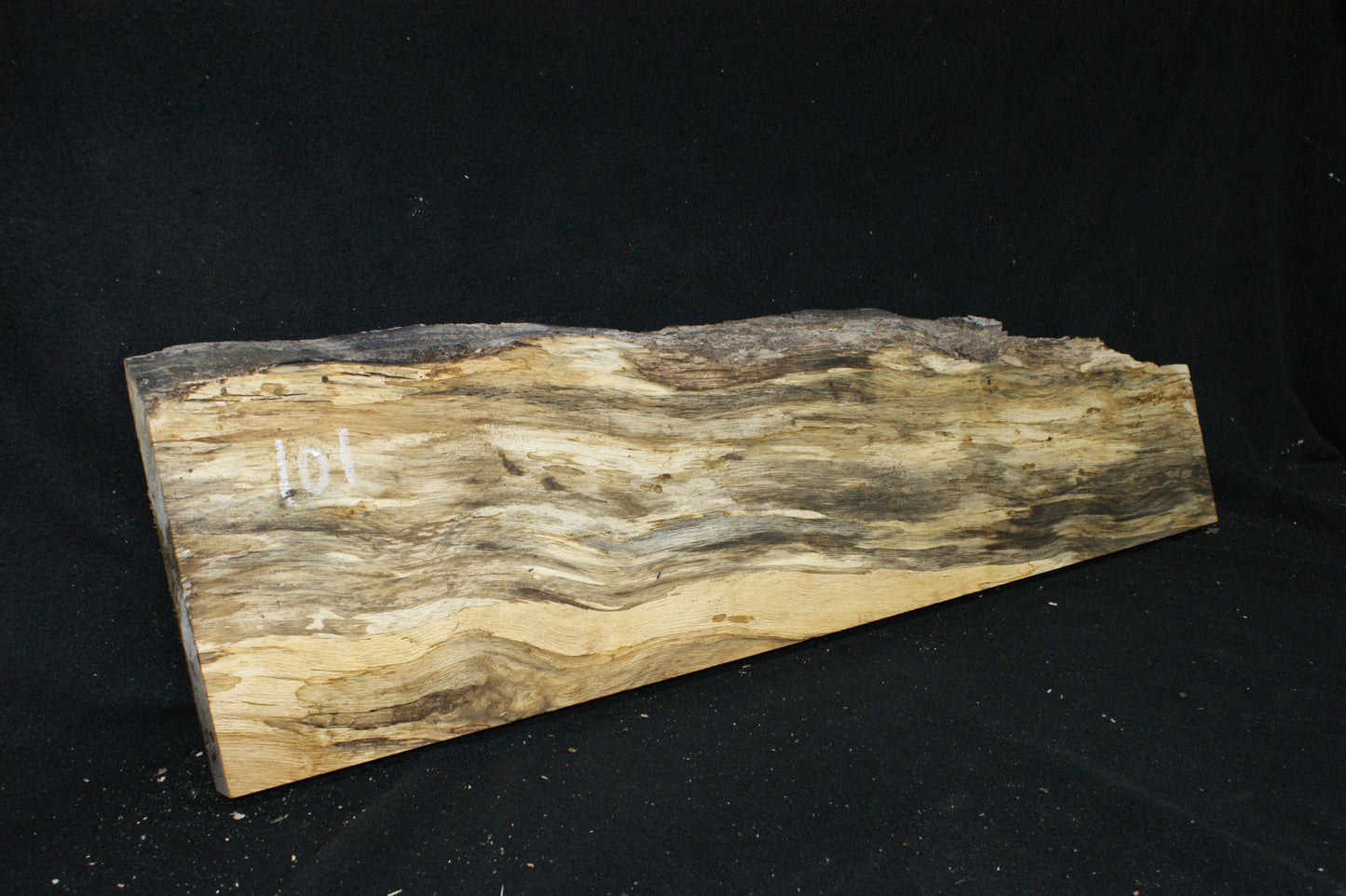 (101) SPALTED TURKEY OAK, 996 L x 275 W x 45 D mm RUSTIC HARDWOOD, CRAFTS, SHELVING