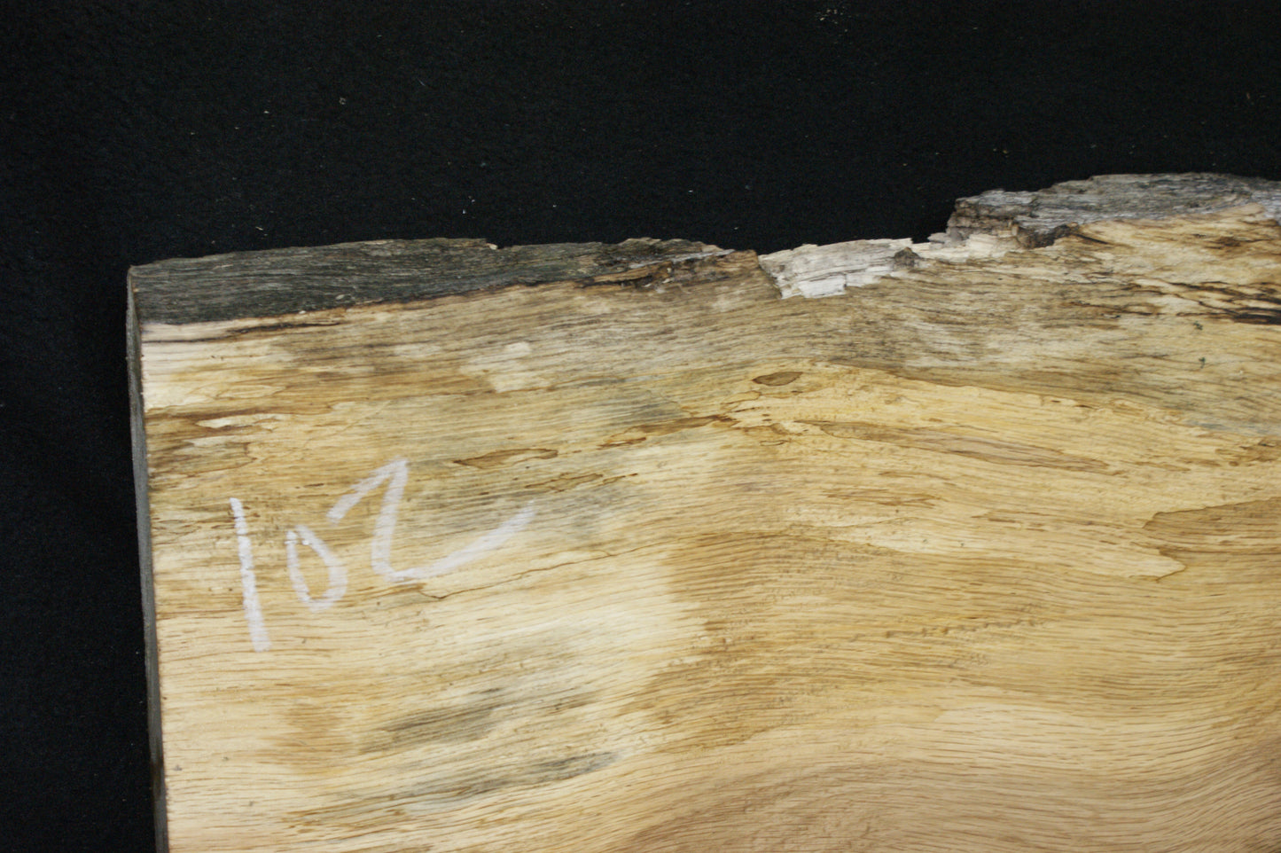 (102) SPALTED TURKEY OAK, 1015 L x 288 W x 45 D mm RUSTIC HARDWOOD, CRAFTS, SHELVING