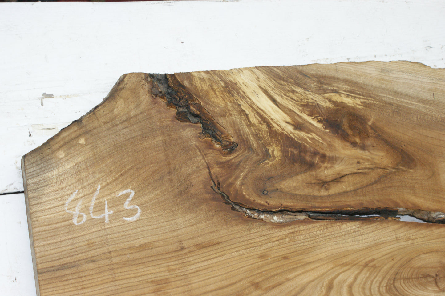 Elm, hard wood plank, slab, 1092 L x 545 W x 22 D mm    (843)